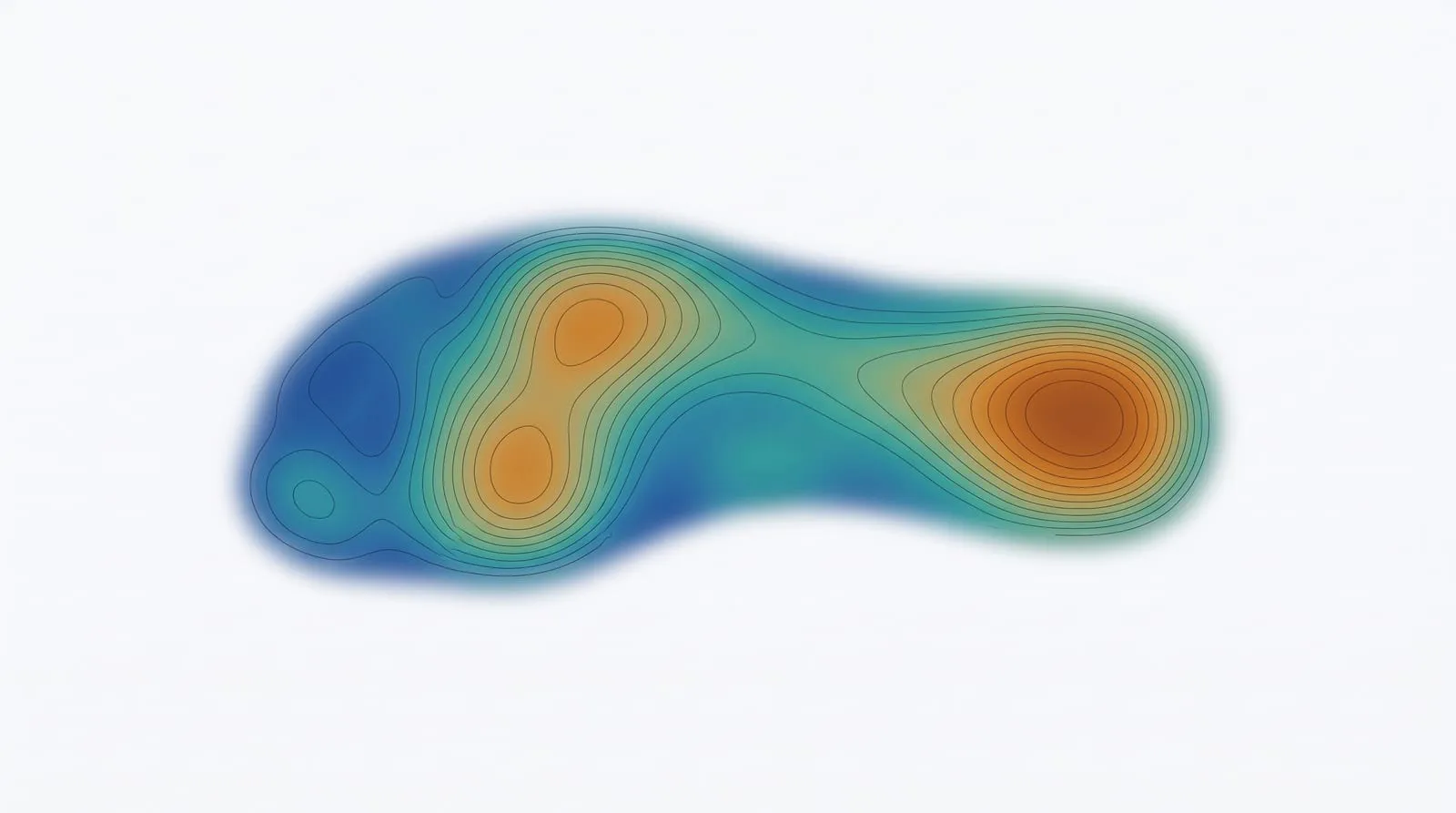 Mapa de pressão plantar em cores